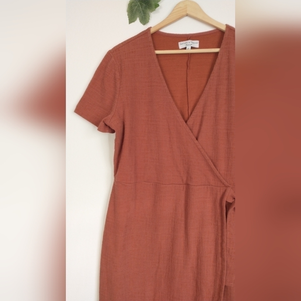Madewell Rust Wrap Midi Dress - Picture 4 of 7